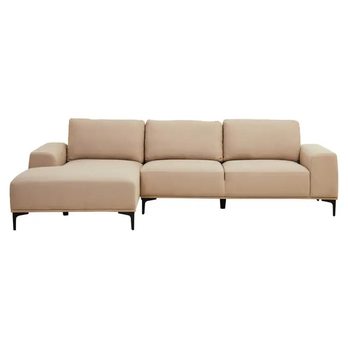 3 Seater Natural Fabric Right Chaise Sofa