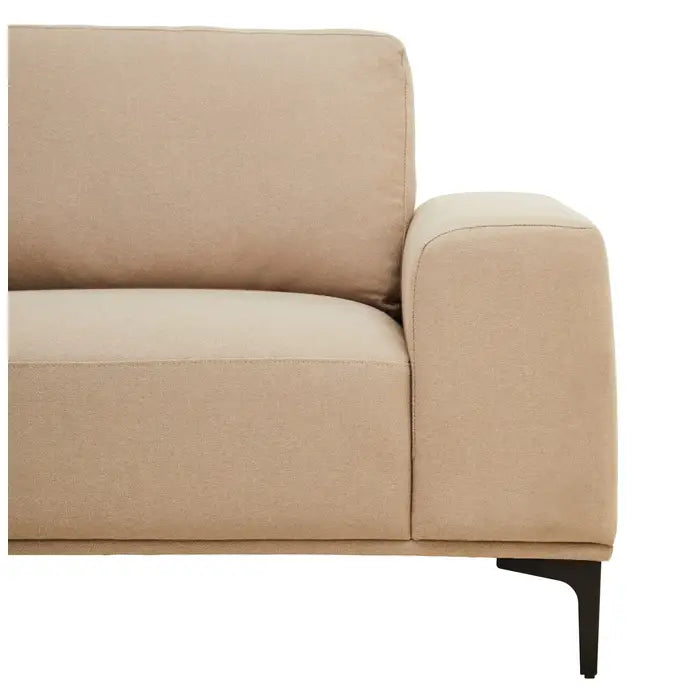 3 Seater Natural Fabric Right Chaise Sofa