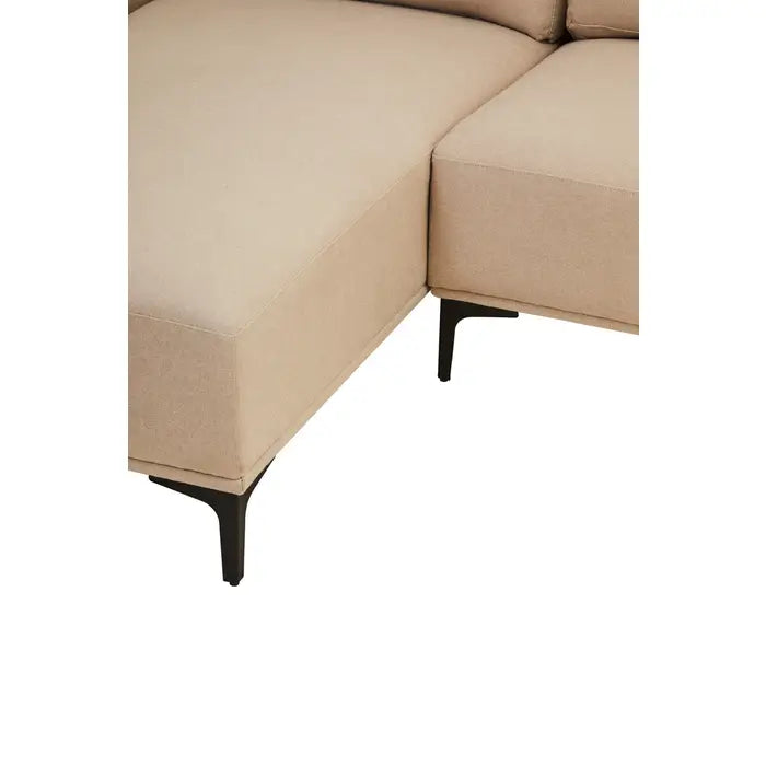 3 Seater Natural Fabric Right Chaise Sofa