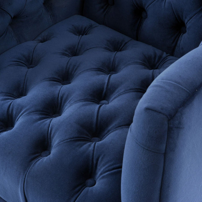 Arya Blue Velvet Button Detail Occasional Chair