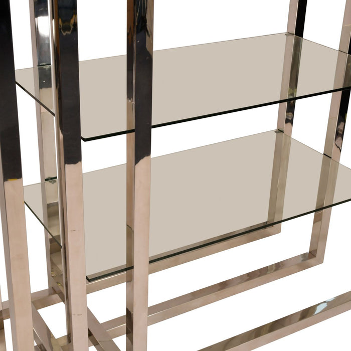 Belgravia Steel and Glass Display Unit 120x60x230cm