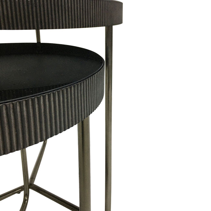 Knightsbridge Set of 2 Side Tables with Black Tinted Glass