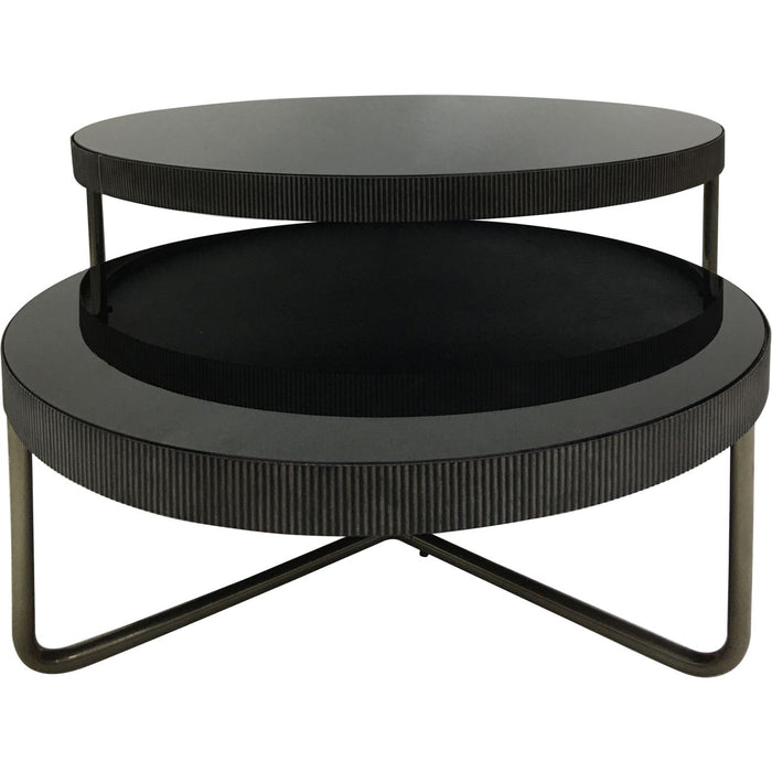 Knightsbridge Round Coffee Table with Black Tinted Glass