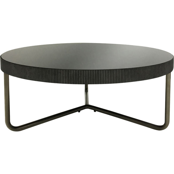 Knightsbridge Round Coffee Table with Black Tinted Glass