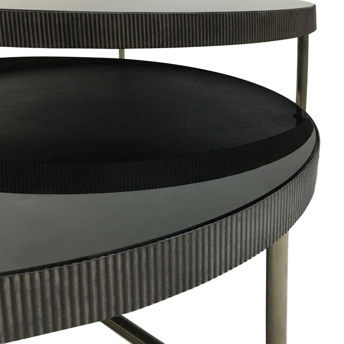 Knightsbridge Round Coffee Table with Black Tinted Glass