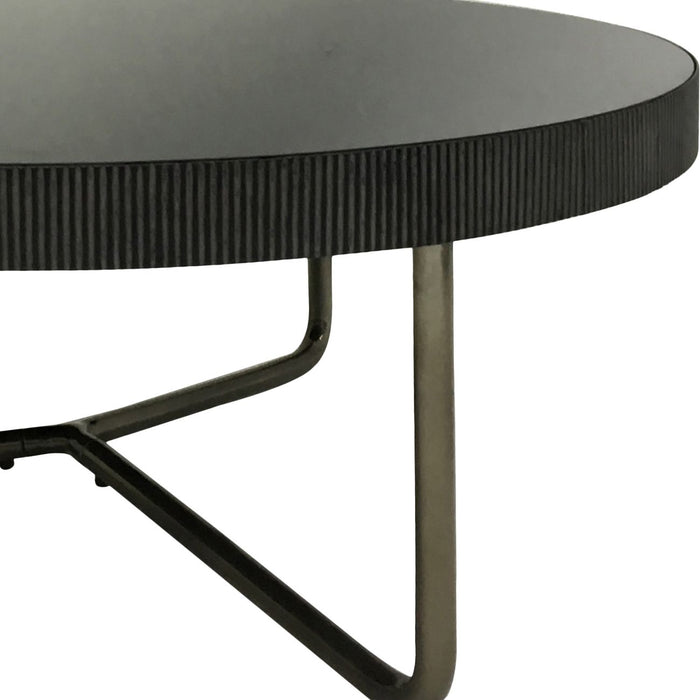 Knightsbridge Round Coffee Table with Black Tinted Glass