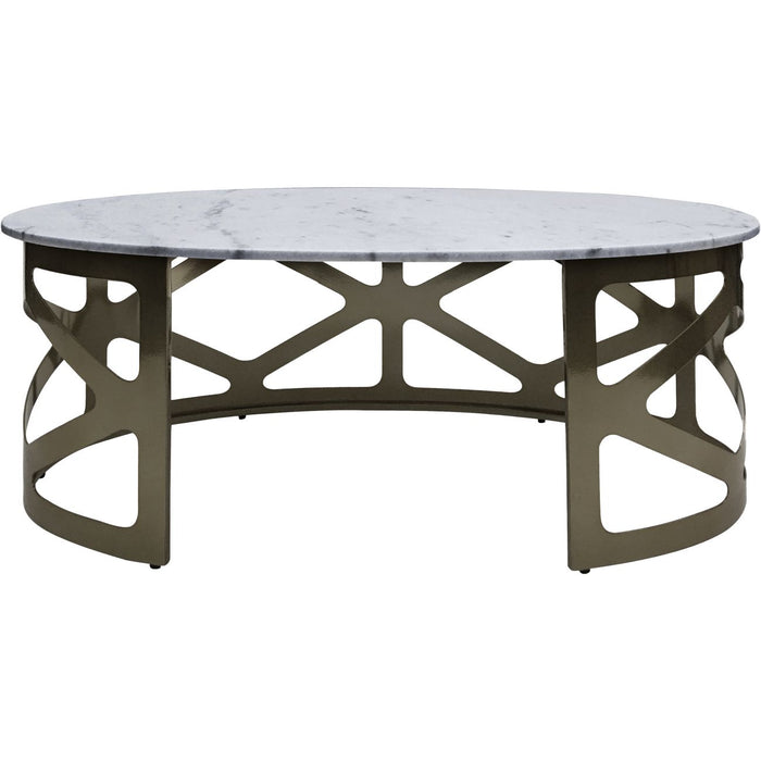 Metropolitan Coffee Table Metallic Black Nickel Finish with Grey Marble