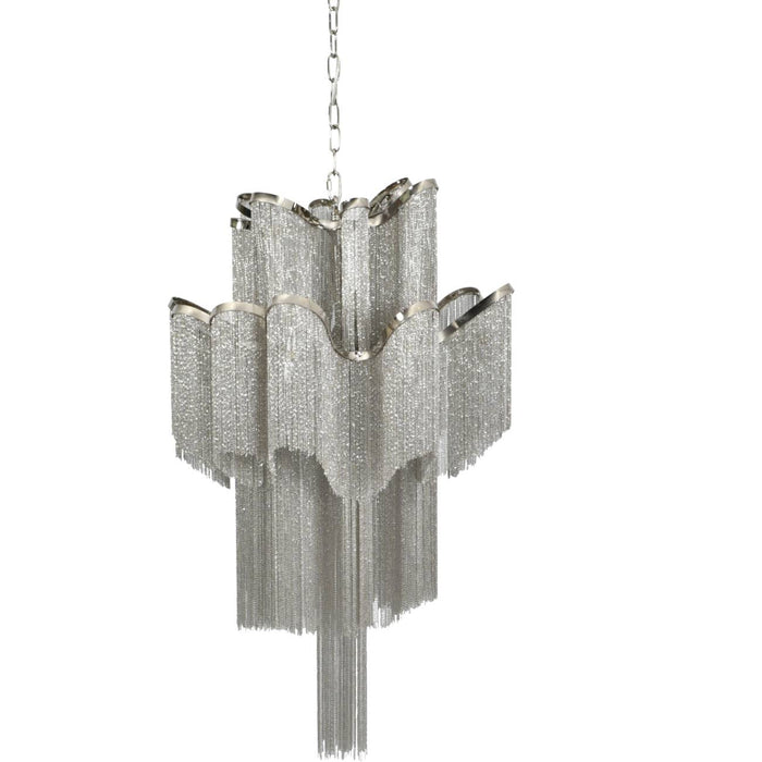 Niagara Silver Chain 12 Light Pendant Lamp Medium