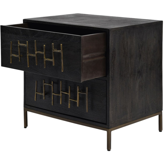 Varenna Espresso Stained Wooden 2 Drawer Bedside Table