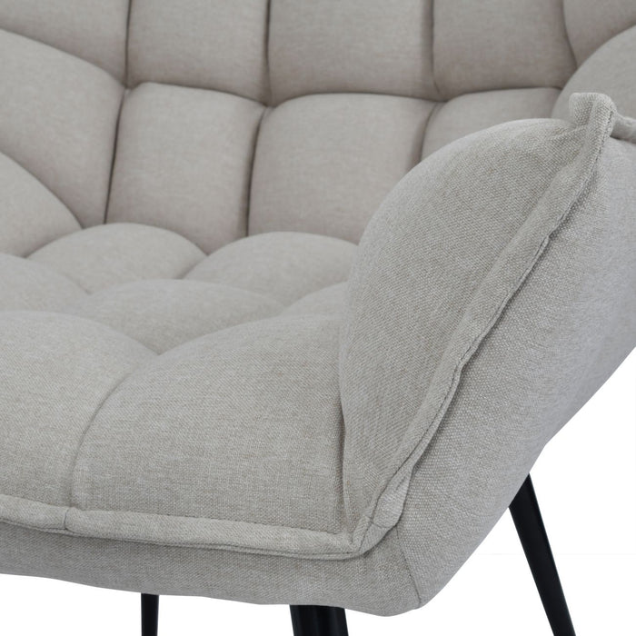 Chrishall Occasional Chair with Footstool in Oatmeal Fabric