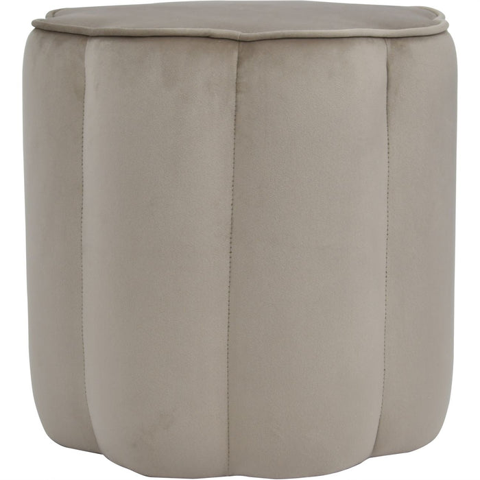 Scallop Footstool in Smokey Taupe Velvet