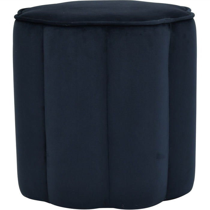 Scallop Footstool in Royal Blue Velvet