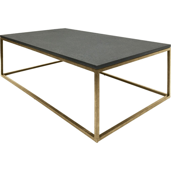 Kirkstone Iron Coffee Table Aged Champagne Finish with Galaxy Slate Top Small 12