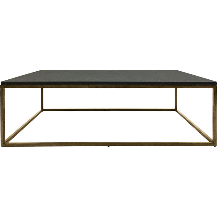 Kirkstone Iron Coffee Table Aged Champagne Finish with Galaxy Slate Top Small 12