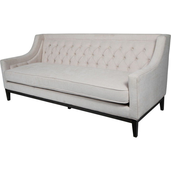 Theodore Buttoned Sofa in Ivory Fabric 200cm