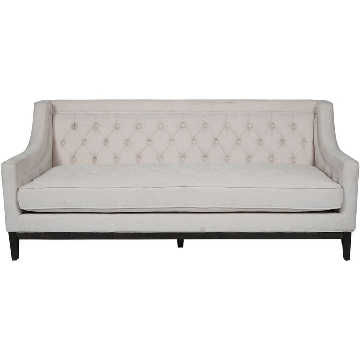 Theodore Buttoned Sofa in Ivory Fabric 200cm