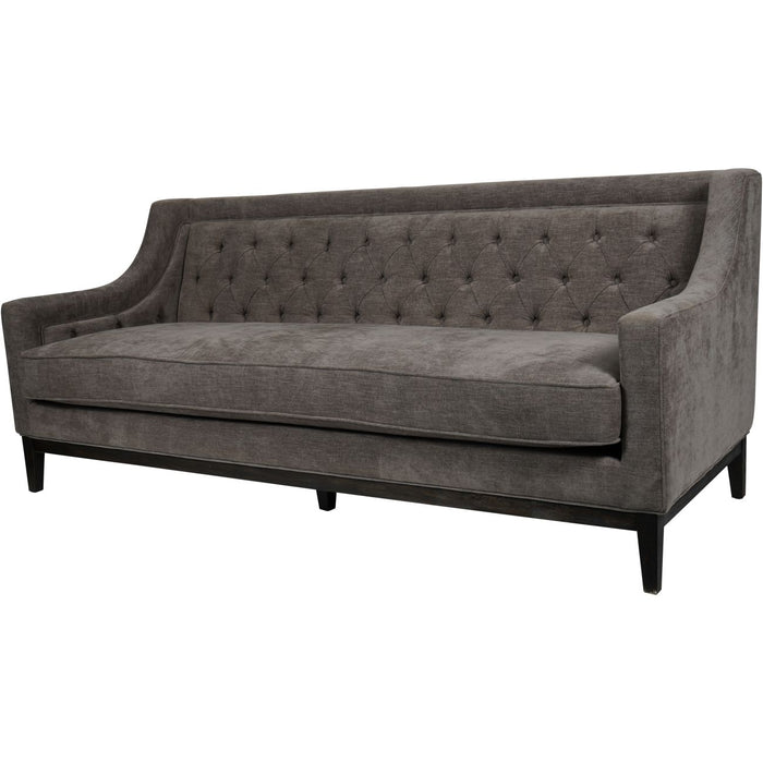 Theodore Buttoned Sofa in Warm Grey Fabric 200cm