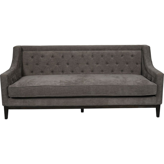 Theodore Buttoned Sofa in Warm Grey Fabric 200cm