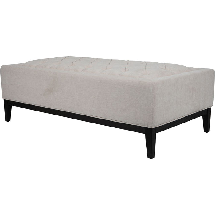 Theodore Buttoned XL Ottoman in Ivory Fabric 140x76cm