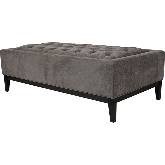 Theodore Buttoned XL Ottoman in Warm Grey Fabric 140x76cm