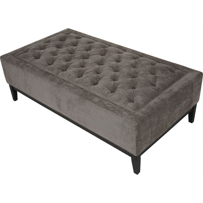 Theodore Buttoned XL Ottoman in Warm Grey Fabric 140x76cm