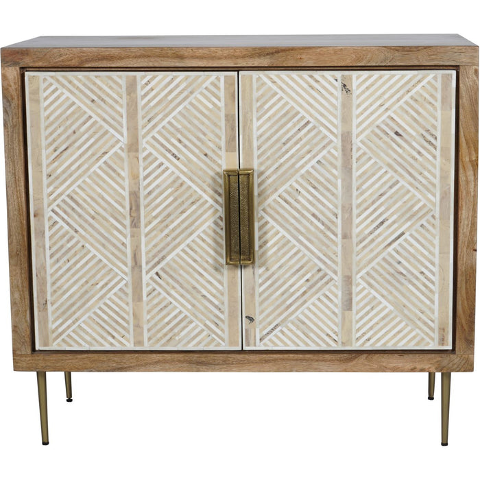 Linden Bone and Mango Wood 2 Door Cabinet