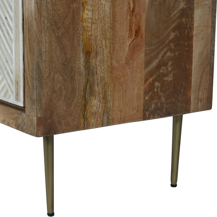 Linden Bone and Mango Wood 2 Door Cabinet