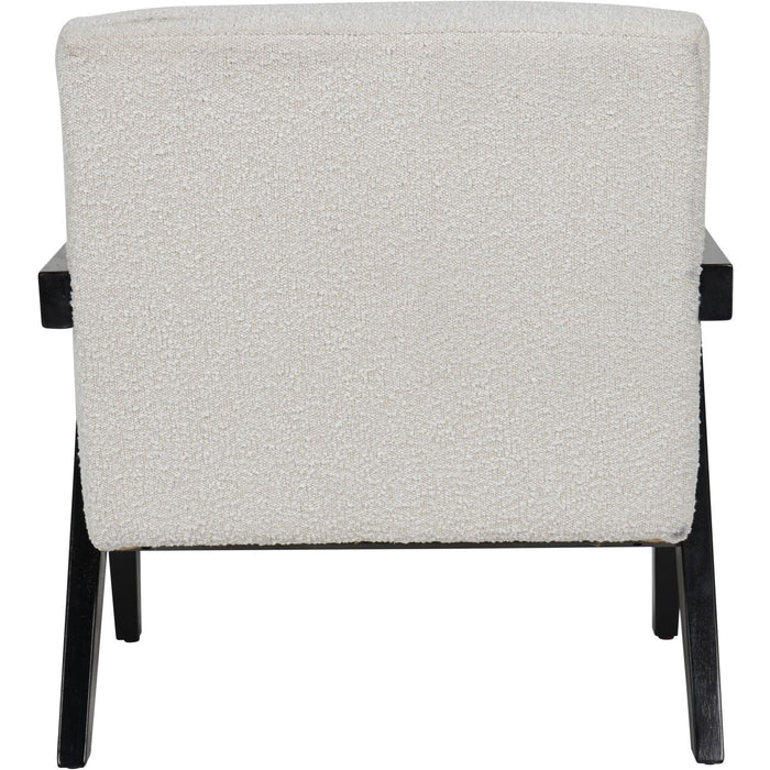 San Diego Wooden Frame Cream Boucle Armchair