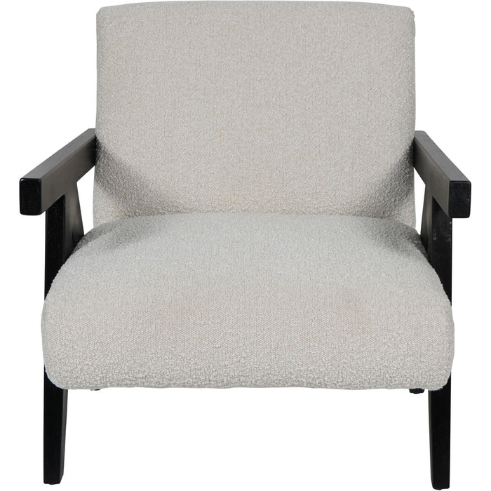 San Diego Wooden Frame Cream Boucle Armchair