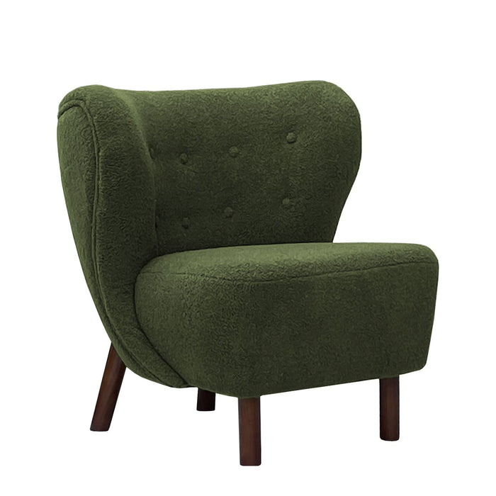 Lewis Wingback Occasional Chair Hunter Green Boucle