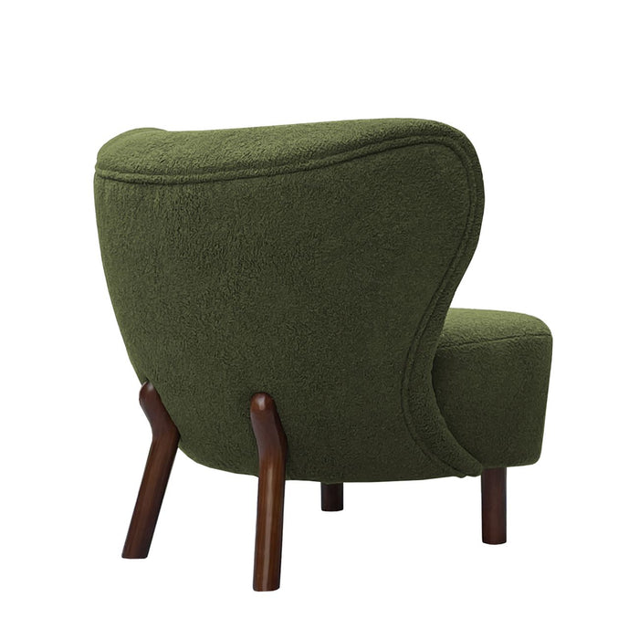 Lewis Wingback Occasional Chair Hunter Green Boucle