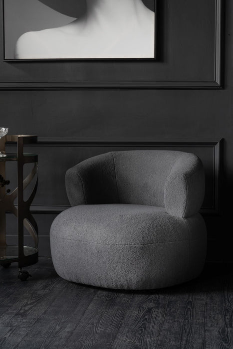 Luna Occasional Chair in Boucle Grey