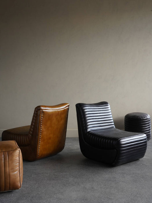 Trinity Occasional Leather Chair in Charcoal