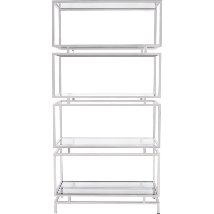 Abington Stainless Steel Frame and Clear Glass Large Display Unit