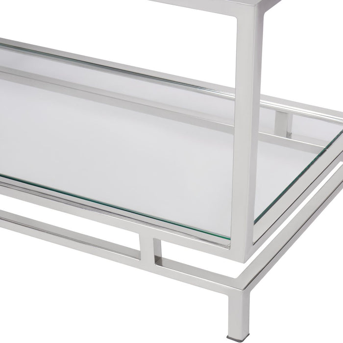 Abington Stainless Steel Frame and Clear Glass Large Display Unit