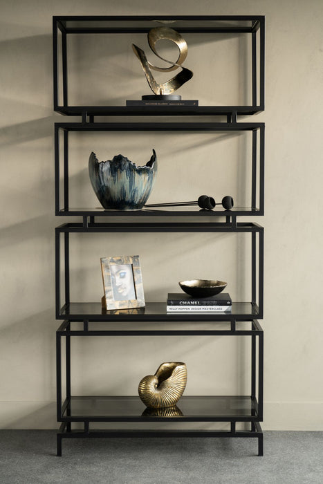 Abington Black Frame and Tinted Glass Large Display Unit