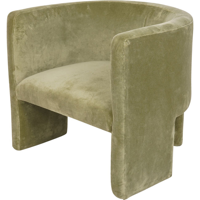 Green Velvet Tri-Leg Chair