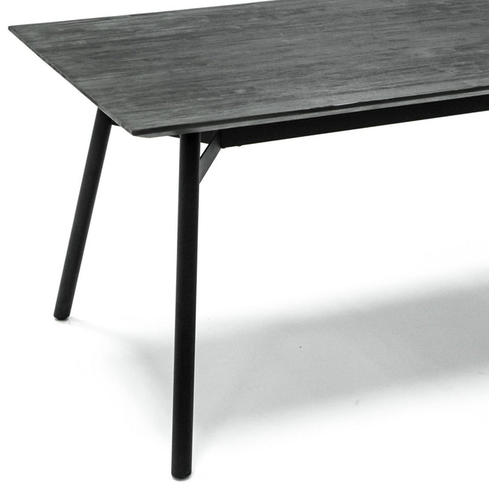 Bronks Black Acacia Fixed Dining Table 180cm