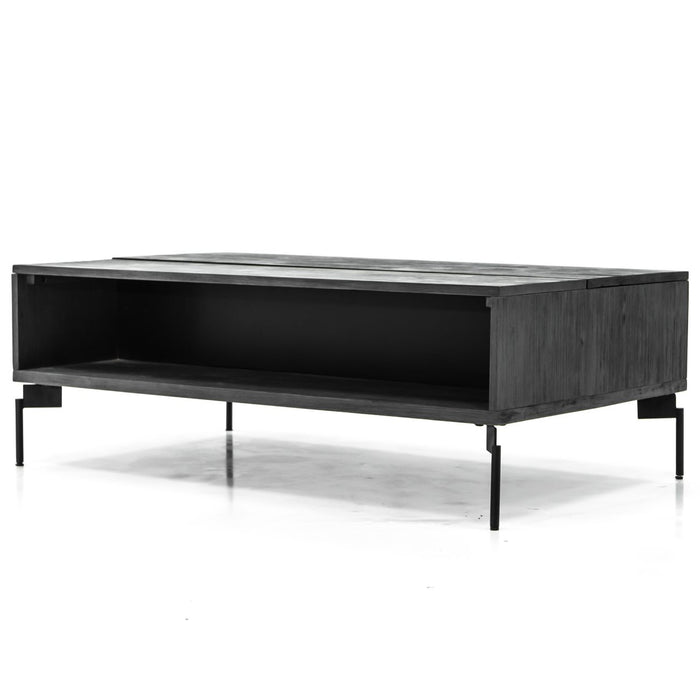 Bronks Black Acacia Coffee Table with Motion Top Mechanism