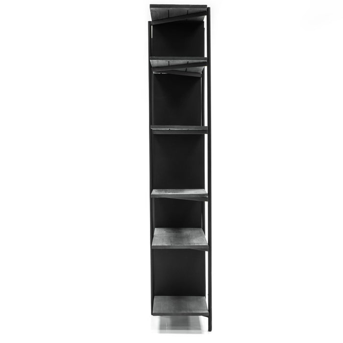 Bronks Black Acacia Bookcase Shelving Unit