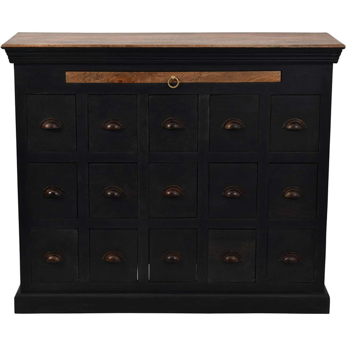 Hoxton II Antique Black Mango 15 Drawer Chest