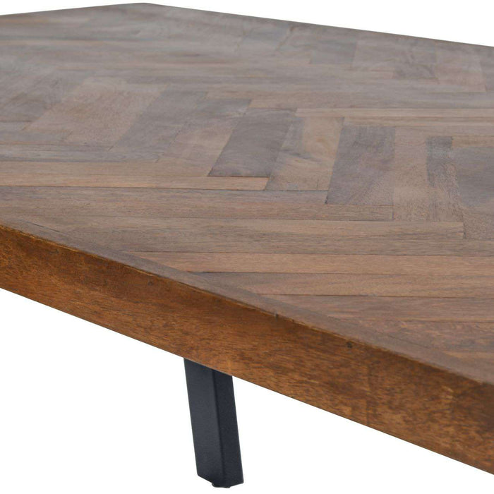 Burnham II Herringbone Wooden Dining Table 220cm