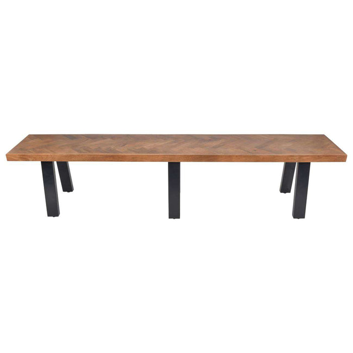 Burnham II Herringbone Wooden Bench 220cm