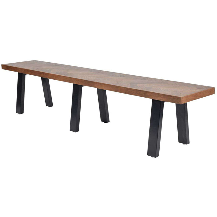 Burnham II Herringbone Wooden Bench 220cm