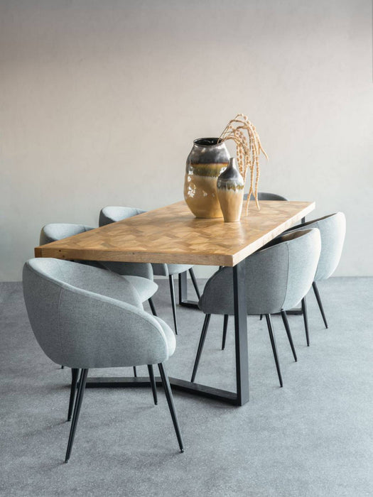 Marston II Geometric Wooden Dining Table 220cm