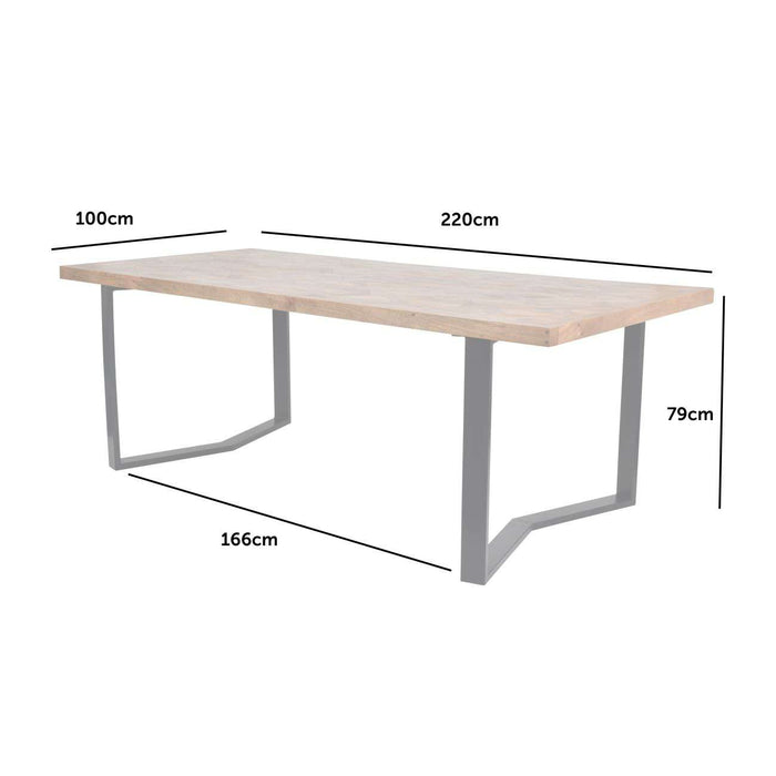 Marston II Geometric Wooden Dining Table 220cm