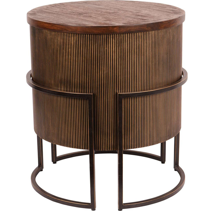 Hunter Corrugated Antique Gold End Table