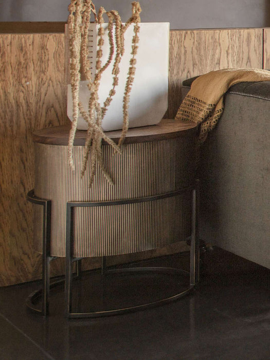 Hunter Corrugated Antique Gold End Table