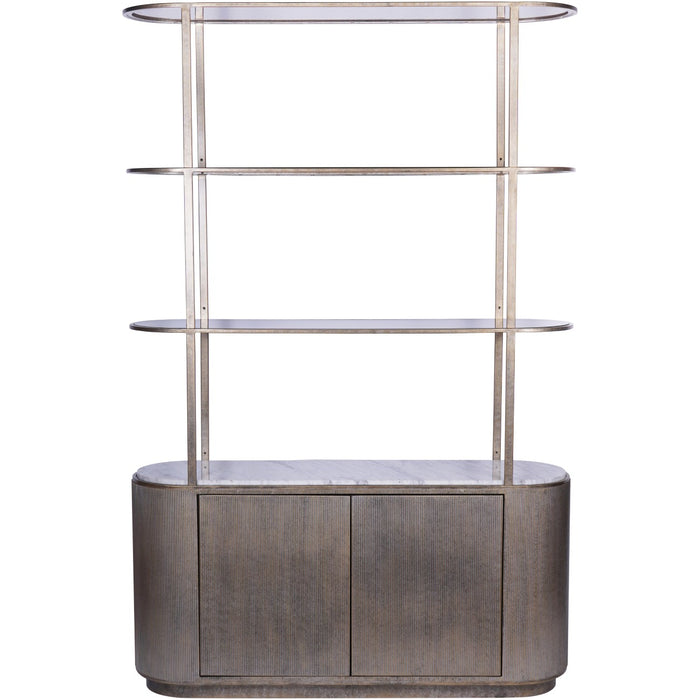 Belvedere Aged Gold Shelving Unit With Storage