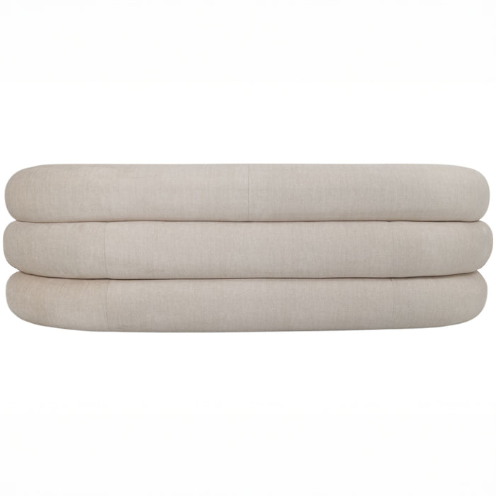 Casa Upholstered Curved Two Seater Sofa Cream